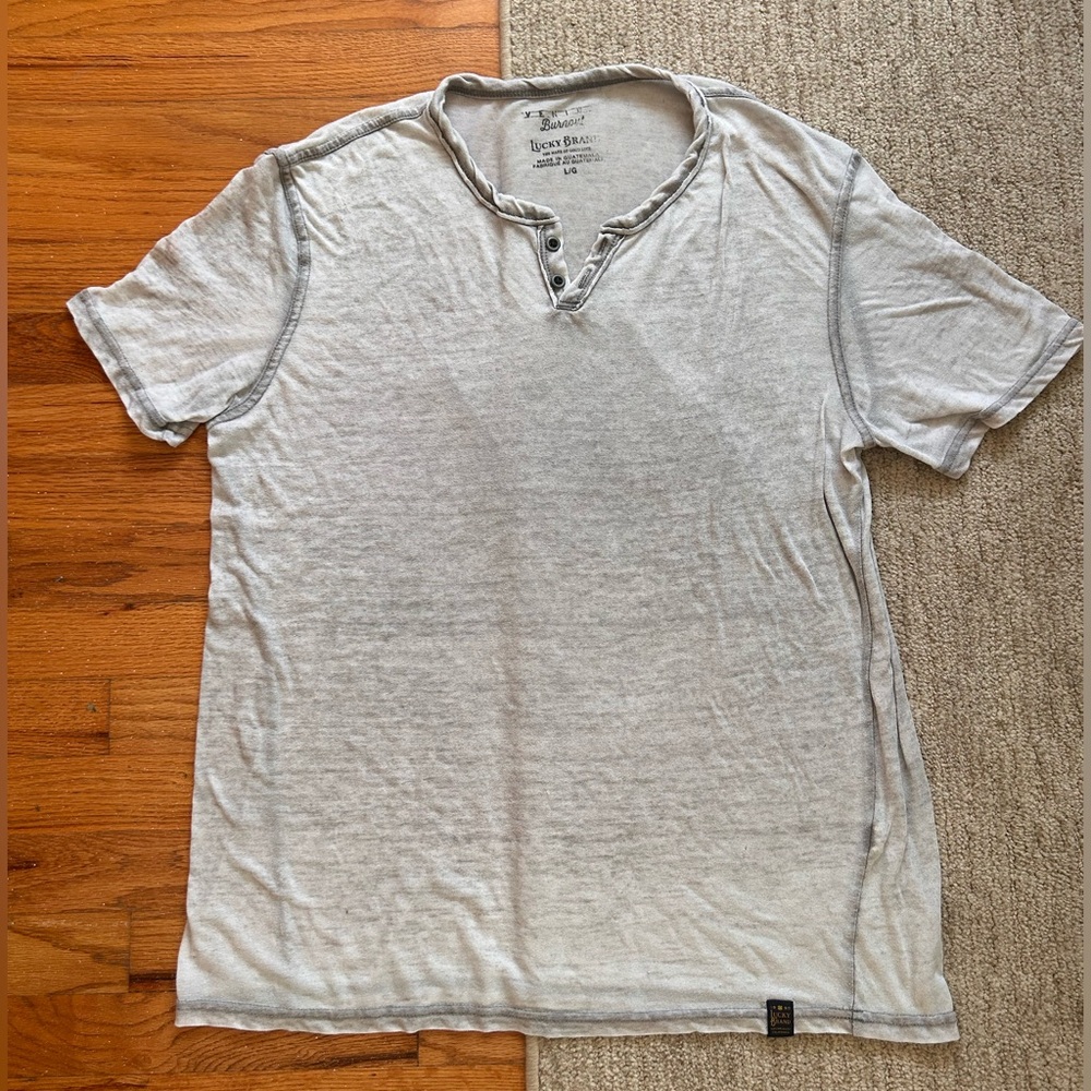 Lucky brand grey lightweight henley teeshirt.